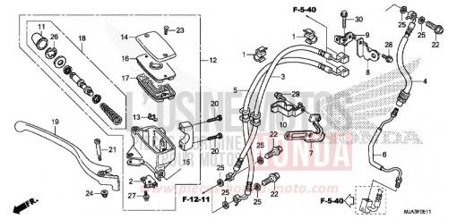 MAITRE-CYLINDRE DE FREIN AVANT CYLINDRE (VT750CS) VT750CSD de 2013